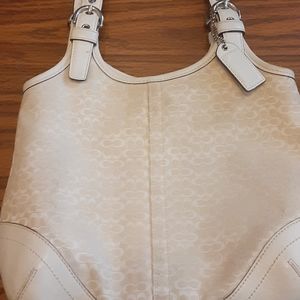 Coach Used White Shoulder Purse